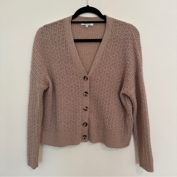 Madewell Mayfair Cardigan in Heather Blush - XS - Button Down - Picture 4 of 6